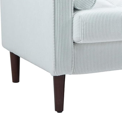 Oversized Accent Chair Set of 2, Corduroy Fabric Mid Century Modern Armchair with Large Seat for Living Room Bedroom Reading