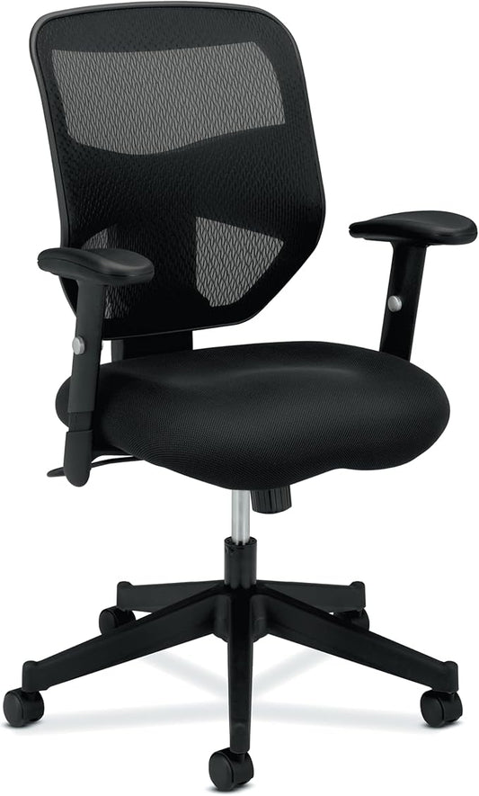 HON Prominent High Back Office Chair, Ergonomic Desk Chair with Adjustable Center-Tilt Recline, 360 Swivel, Swivel-Tilt, Black
