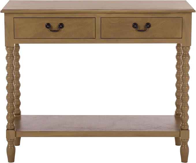 SAFAVIEH Home Collection - Athena Desert Brown Console Table with 2 Drawers and 1 Shelf, Farmhouse Accent Entryway Table (CNS5702F)