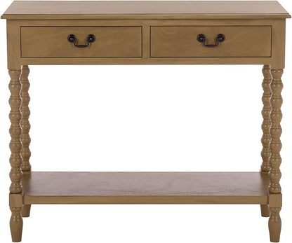 SAFAVIEH Home Collection - Athena Desert Brown Console Table with 2 Drawers and 1 Shelf, Farmhouse Accent Entryway Table (CNS5702F)