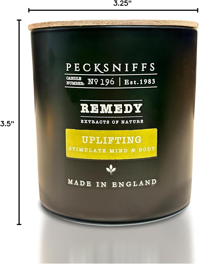 Pecksniff's Remedy Uplifting Candle - 3 Wick, 515g, 18.16 oz, Long-Lasting Relaxing Ambiance - with Earthy & Fresh Green Fragrance for Home Comfort