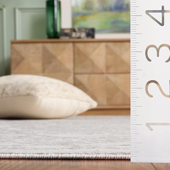 SAFAVIEH Area Rug 3' Round - Reflection Collection - Cream & Ivory, Non-Shedding & Easy Cleaning, Ideal for Living Room, Bedroom (RFT665D)