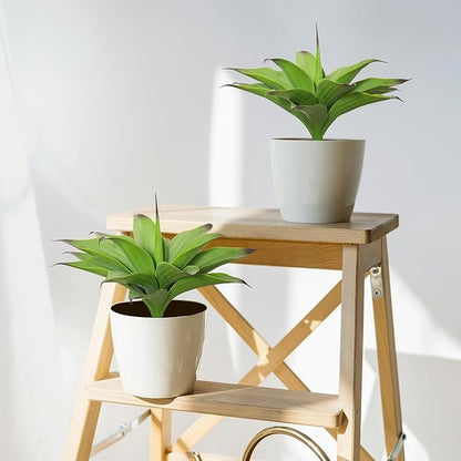 Fake Plants Artificial Agave Plants,Large UV Resistant Fake Agave Planters for Indoor and Outdoor Decorating Tropical Plant Succulents Greenery Indoor Decor13.8 (2Pack, Dark Green)