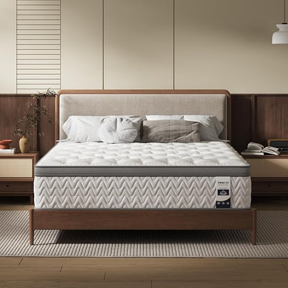 Full Mattress 12 Inch, 5-Zone Deep Sleep Firm Mattress with Extra Lumbar & Shoulder Support, Hotel Collection Hybrid Double Mattresses Pain Relief - Fiberglass Free - No Odor-365 Night Trial