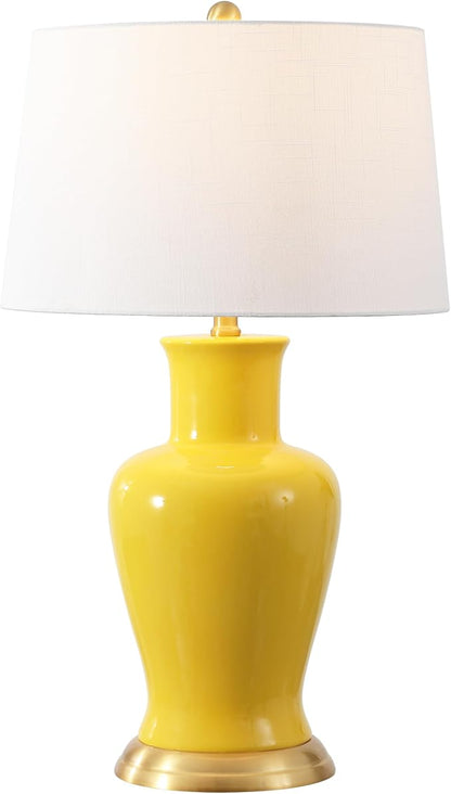 JONATHAN Y JYL4026H Julian 29" Traditional Classic Ceramic Urn LED Table Lamp, Yellow for Bedroom, Living Room, Kitchen, Home Office, Kids Room