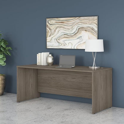 Bush Business Furniture Studio C 72W Computer Desk with Wire Management and Modesty Panel in Modern Hickory, Professional Table for Home Office and Corporate Office