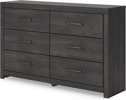 Signature Design by Ashley Delmorta Rustic 6-Drawer Dresser with Safety Stop, Gray