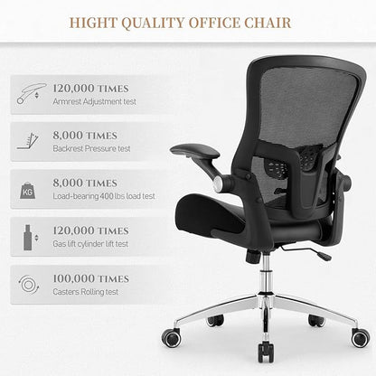 Big and Tall Office Chair 400lbs, Heavy Duty Ergonomic Computer Desk Chair, Leather Office Task Chair for Heavy People with Wide 3D Modeling Foam Seat, Adjustable Lumbar Support and Arms