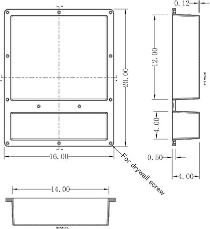 Ready for Tile Waterproof Leak Proof 16" x 20" Bathroom Recessed Shower Niche - Double Bathroom Shelf Organizer Storage for Shampoo & Toiletry Storage - Flush Mount Installation Yellow