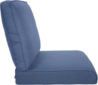 Pop 22x25/22x24 Outdoor Chair Cushions Set of 4 - Heavy Duty High Back Replacement Zippered Cushion for Patio Furniture Dining Rocking Chairs Loveseat L-Shape Sofa - Navy Blue/Classic
