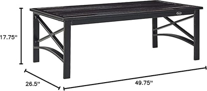 Crosley Furniture Kaplan Weather Resistant Metal Outdoor Coffee Table for Patio, Deck, Porch, Oiled Bronze