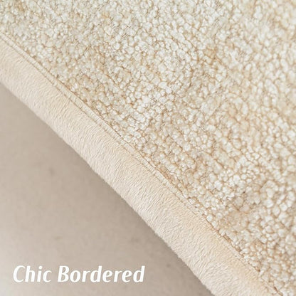 FUTEI Beige Chenille Throw Pillow Covers 12x20 Inch Set of 2,Soft Cozy Bound Edge Design Lumbar Pillow Cases,Home Decor for Couch Bed Living Room