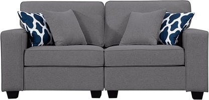 Legend Vansen Modular Sectional Sofa U Shaped Couch with Ottoman Modern Reversible Corner Sectional Couch for Living Room (Dark Grey, 2+3 with Ottoman)