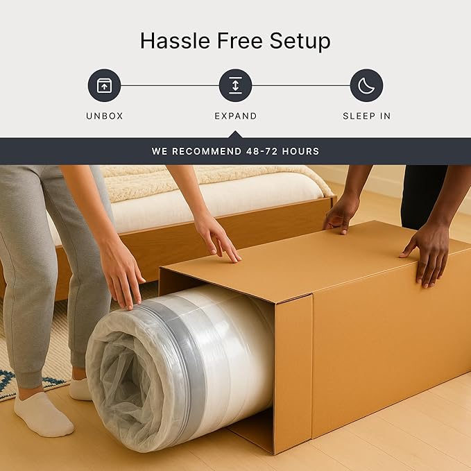Signature Design by Ashley Chime Hybrid King 12" Mattress with Gel Memory Foam, Medium Firm, Pressure Relief, Fiberglass Free Mattress in a Box