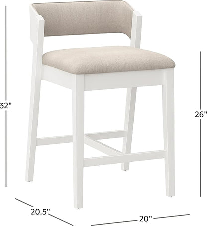 Hillsdale Dresden Wood Counter Height Stool, White