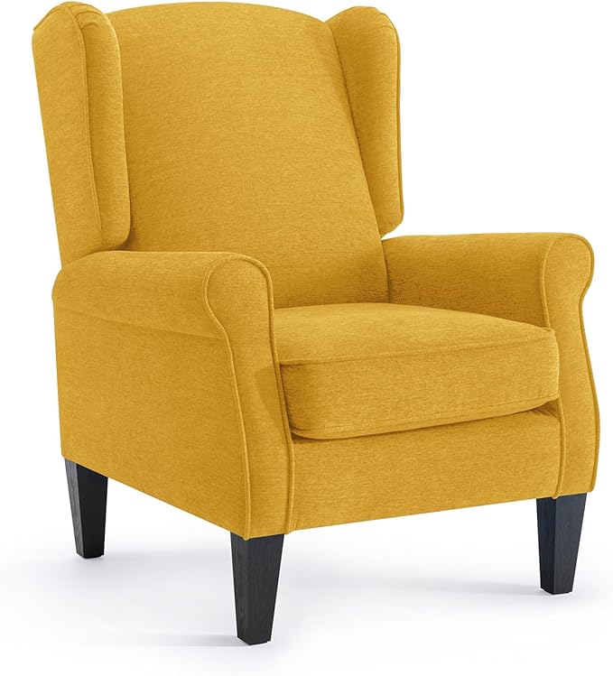 Accent Chair, Modern Living Room Chairs with Wingback, Comfy Upholstered High Back Single Sofa for Bedroom, Mid-Century Reading Armchair Sillas para Sala