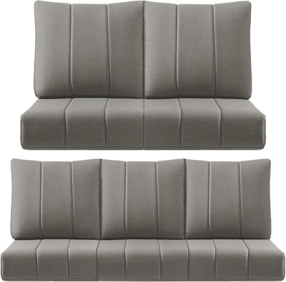 Luxury 24x24x6 Inch Kitty Outdoor Cushions for 5 Peice Patio Furniture Set - Set of 5 Water-Resistant Pillow for Dining Rocking Swivel Chairs Loveseat Couch Sectional Sofa - Grey