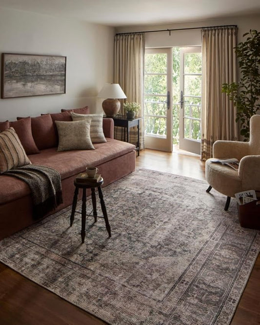 Loloi Amber Lewis Georgie Collection GER-08 Lagoon/Beige 2'-6" x 7'-6", .19" Pile Height, Runner Rug