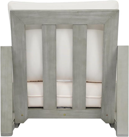 Christopher Knight Home Olaf 4 Pieces Outdoor Conversation Set, Acacia Wood Chat Set, Rectangular Coffee Table and Patio Loveseat with 2 Club Chairs, Patio Furniture Set with Cushion, Beige+Light Grey