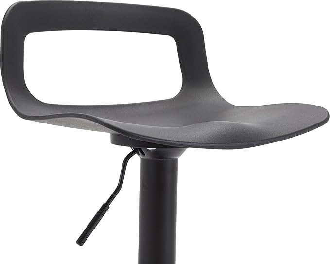 NOBPEINT NOB Contemporary Chrome Air Lift Adjustable Swivel Bar Stool (6 Pieces, Black)