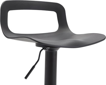 NOBPEINT NOB Contemporary Chrome Air Lift Adjustable Swivel Bar Stool (6 Pieces, Black)