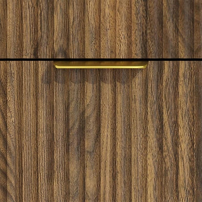 Walnut 6 Drawer Dresser Bedroom,55” Wide Fluted Dresser Wood with Gold Handles,Mid Century Wooden Chest of Drawer for Closet,Bedroom,Living Room,Walnut