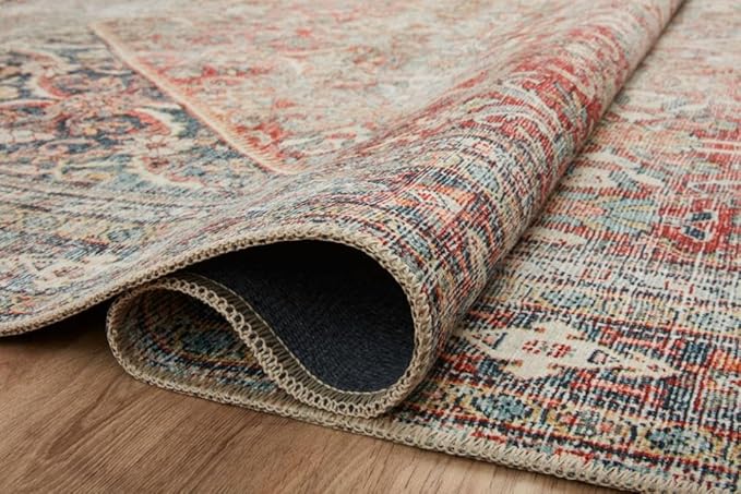 Loloi Amber Lewis Georgie Collection GER-01 Red/Navy 2'-0" x 5'-0", .19" Pile Height, Accent Rug