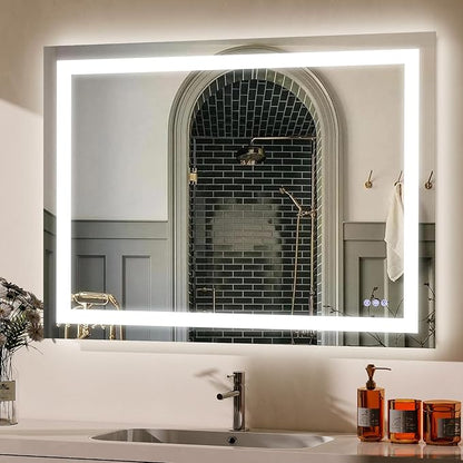 VooBang Bathroom Mirror with Lights 40 x 60 inches - 3 Adjustable Lighting Modes LED Bathroom Vanity Mirror, Anti-Fog, Memory Function, Tempered Glass, Wall Mounted Horizontally Vertically