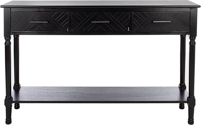 SAFAVIEH Home Collection Peyton Black 3-Drawer Lower Shelf Console Table CNS5705B