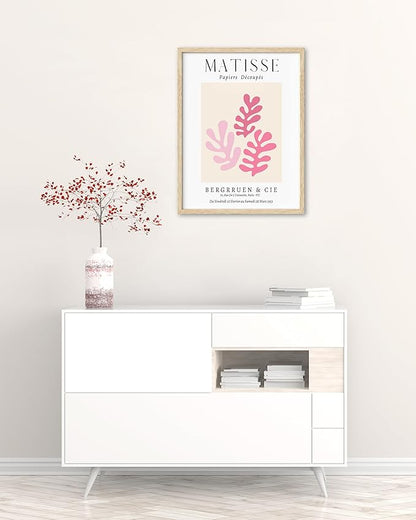 HesenDot Unframed Matisse Pink Wall Art,12x16in Canvas Prints Poster,Set of 3 Modern Abstract Wall Decor Posters,Minimalist Home Decoration for Living Room Bedroom Office