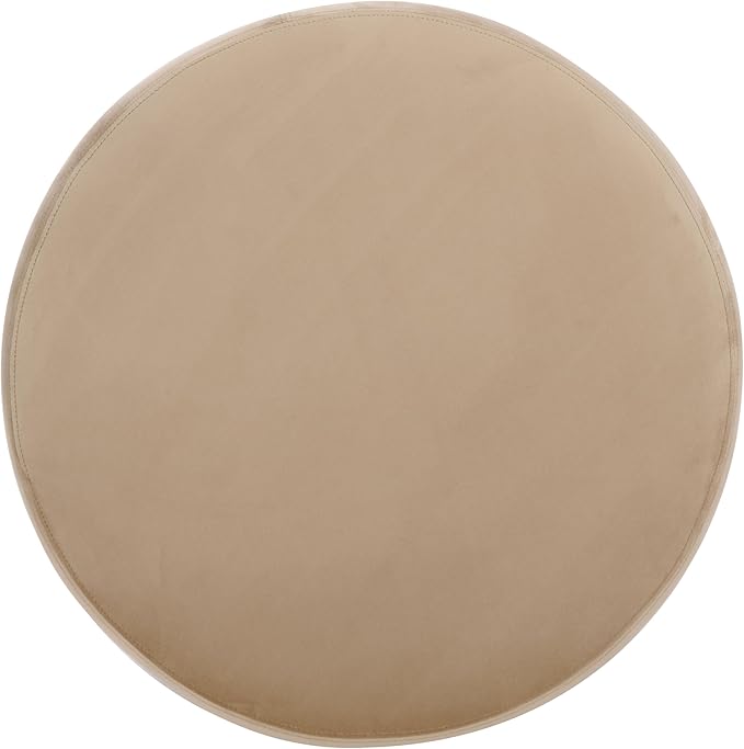 SAFAVIEH Home Collection Rohan Tan Velvet Layered Stacked Cocktail Ottoman (Fully Assembled)