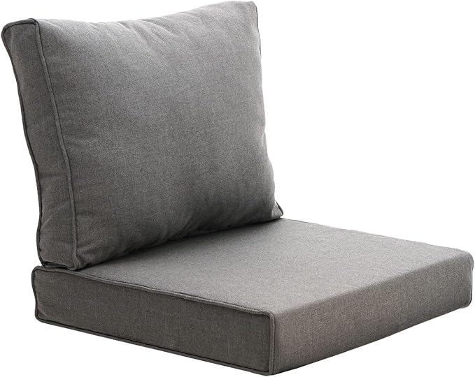 Patio Furniture Sofa Cushion Set Outdoor Living Deep Seating Cushions Thick Foam Replacement Cushion,21.7x21.7 Inch,Medium Grey