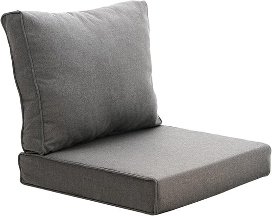 Patio Furniture Sofa Cushion Set Outdoor Living Deep Seating Cushions Thick Foam Replacement Cushion,23.6x23.6 Inch,Medium Grey