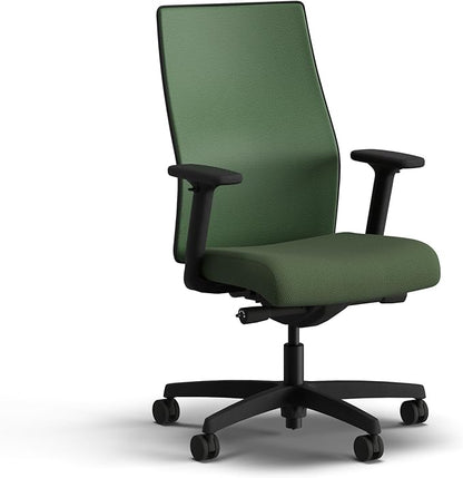 HON Ignition 2.0 Mid Back Task Chair, Spectrum Mesh, Advanced Synchro-Tilt Control, Office Chair with Lumbar Support, Height and Width Adjustable Arms, Black Frame, Leaf