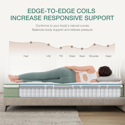 Novilla Full Mattress, 10 Inch Hybrid Mattress Full Size,High Resilience Foam with Pocket Springs for a Peaceful Sleep, Medium Firmness, Balanced Support