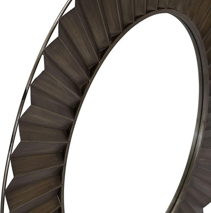 Household Essentials Round Decorative Sunburst Wall Mirror, Bronze