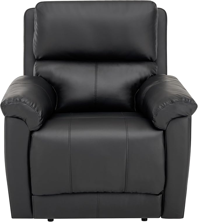 MINCETA Recliner Chairs,Modern 5" Wall Hugger Nursery Recliner with Overstuffed Arm and Back for Living Room,Set of 2,PU Leather in Black