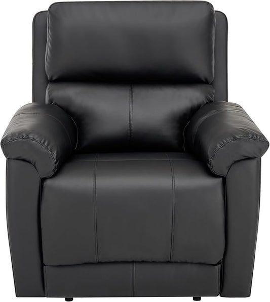 MINCETA Recliner Chairs,Modern 5" Wall Hugger Nursery Recliner with Overstuffed Arm and Back for Living Room,Set of 2,PU Leather in Black
