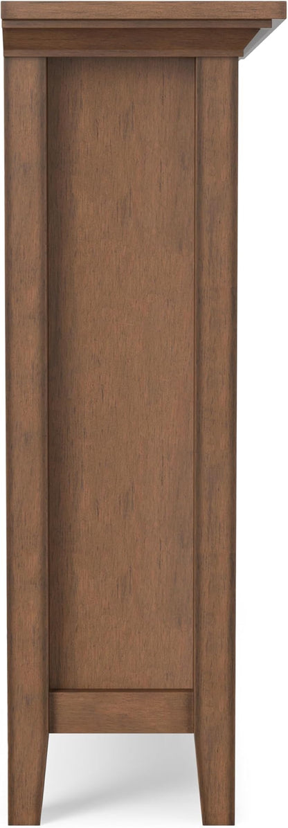 SIMPLIHOME Redmond SOLID WOOD 36 inch Wide Transitional Entryway Storage Cabinet in Rustic Natural Aged Brown for the Living Room, Entryway and Family Room