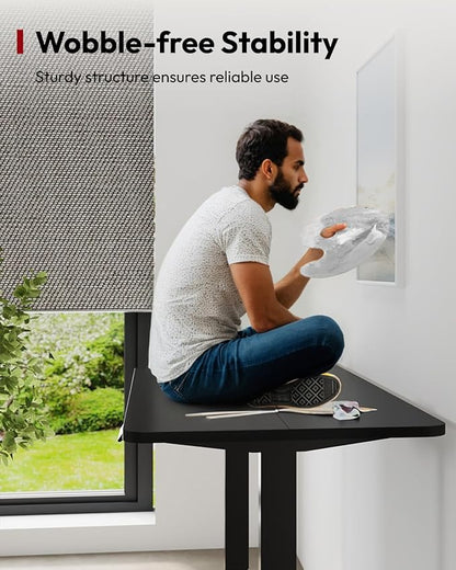 SANODESK Standing Desk Height Adjustable Electric Stand up Desk 40x24 Inches Sit Stand Home Office with Splice Board, Black Frame/Black Top