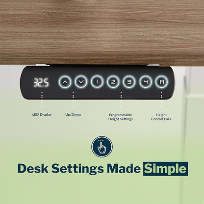 Vari ComfortEdge Electric Height Adjustable Standing Desk - 40x26 Varidesk Sit-Stand Desk for Home Office, Sloped Ergonomic Front Edge, Stable Legs, Easy Assembly, 2 Boxes - Walnut Top/White Legs