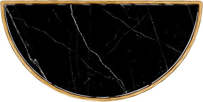 SAFAVIEH Couture Collection Jessa Brass Base & Black Marble Top Half Moon Console Table, Fully Assembled