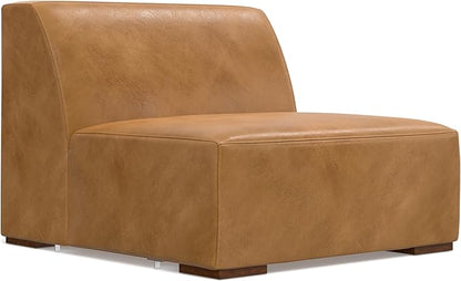 SIMPLIHOME Rex Right-Facing Modular Sectional Sofa in Full-Grain Genuine Leather, Sienna, 122-inches Wide, Handcrafted Modern-Style 4-Seater L-Shaped Leather Couch with Right Chaise for Living Room