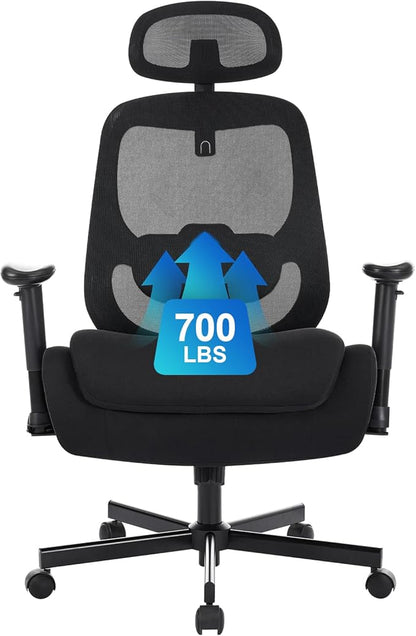 Ergonomic Home Office Desk Chair,Breathable Mesh Chair with Expanded High Back Lumbar Support,Adjustable Height,Armrests and Headrest