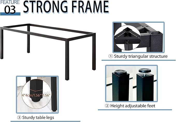 Bast Board Modern Simple Style Computer Desk Standing Table 30x59 Inches Large Office Desk Computer Table Study Writing Desk Workstation for Home Office Black Metal Frame