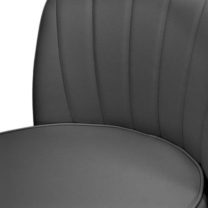 MINCETA Bar Stools Set of 2, PU Leather Barstools, 26 Inch Upholstered Counter Stools with Backrest and Footrest, Swivel Counter Height Barstools for Kitchen Island Home Bar Dark Gray