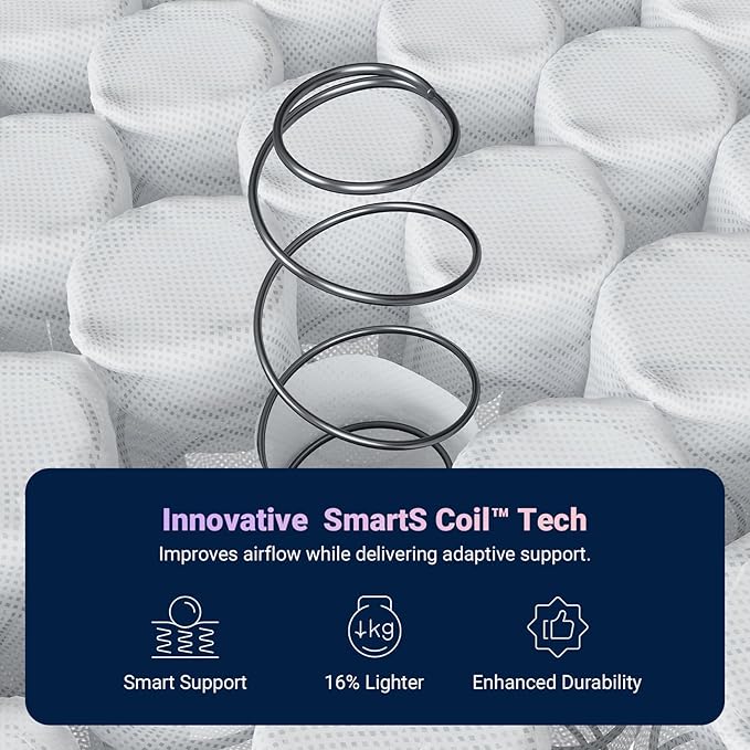 Avenco 14 Inch King Size Mattress, Hybrid Mattress with Smarts Coil™ Pocket Springs for Targeted Support and NanoGel™ Memory Foam for Cool Night Sleep & Motion Isolation, CertiPUR-US Certified