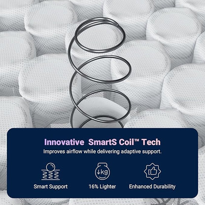 Avenco 10 Inch Cal King Size Mattress, Hybrid Mattress with Smarts Coil™ Pocket Springs for Targeted Support and NanoGel™ Memory Foam for Cool Night Sleep & Motion Isolation, CertiPUR-US Certified