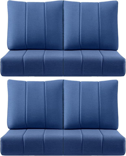 Luxury 24x24x6 Inch Kitty Outdoor Chair Cushions Set of 4 - Heavy Duty Water-Resistant Comfortable Cushion for Patio Furniture Dining Gliding Rocking Chair Loveseat Sofa - Navy Blue