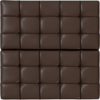 SIMPLIHOME Harrison 40 inch Wide Transitional Square Large Coffee Table Storage Ottoman in Chocolate Brown Vegan Faux Leather, Assembled, for The Living Room and Bedroom